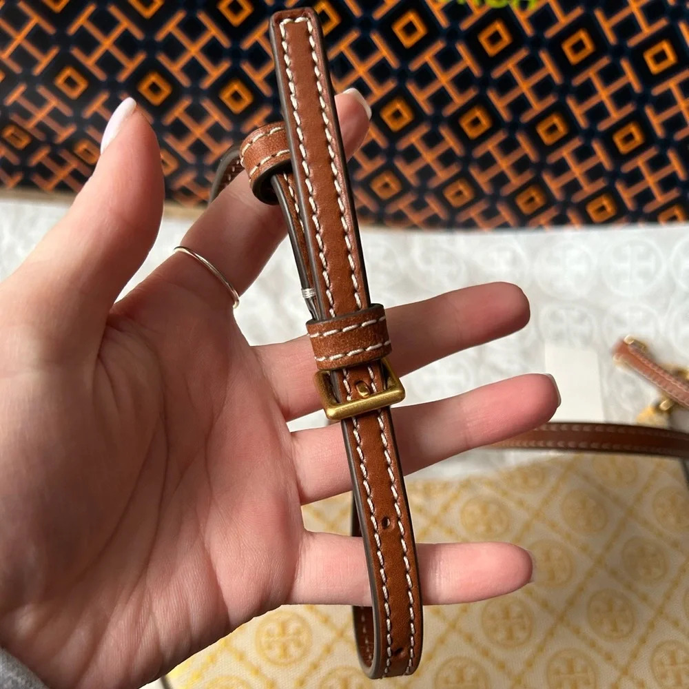 Tory Burch Beige and Brown Logo Jacquard Crossbody Bag - Picture 6 of 12